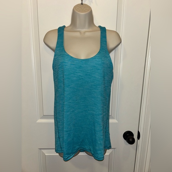 🏃🏽♀️🏃🏽♀️Lululemon Slay The Studio 2-In-1 Tank Heathered Sleeveless Blue - Picture 3 of 7